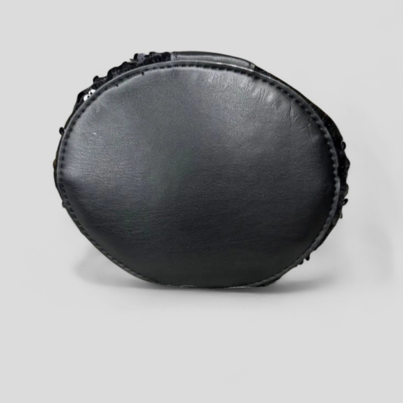 NWT Bagley Mischka Black Sequin Bucket Bag - Picture 5 of 11